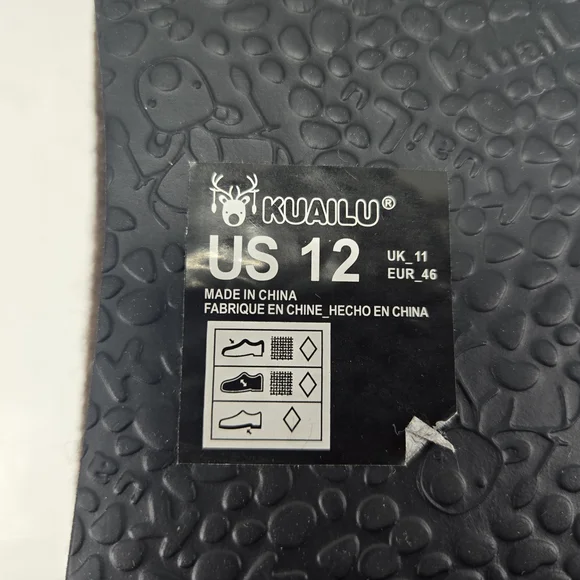 KauiLu Black and Brown Winter Felt Wool Slippers with Sherpa Lining Size 12 - Picture 8 of 11